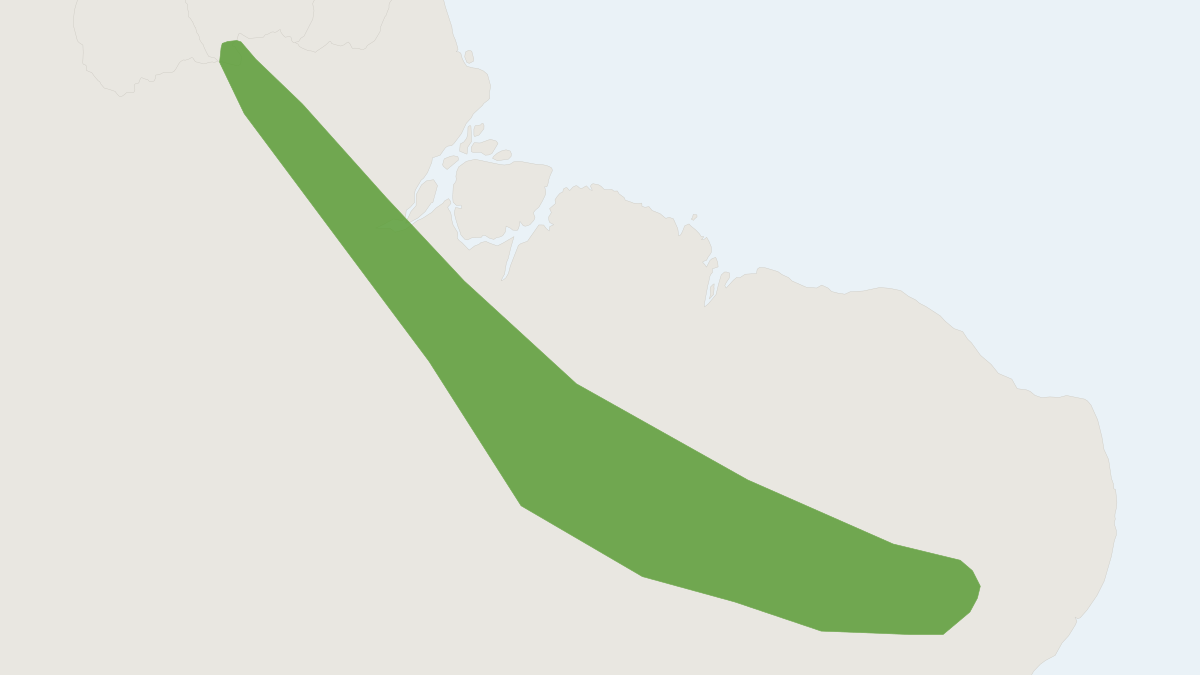 Range map of the Husson's Yellow Bat (Rhogeessa hussoni)