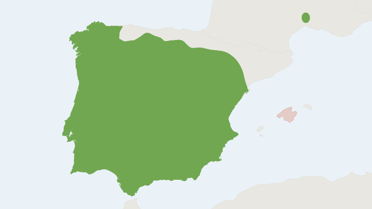 Range map of the Iberian Hare (Lepus granatensis)