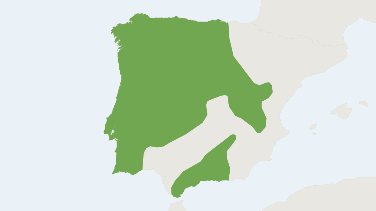 Range map of the Iberian Mole (Talpa occidentalis)