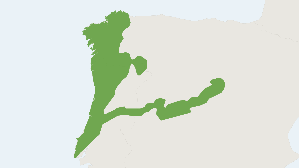 Range map of the Iberian Shrew (Sorex granarius)