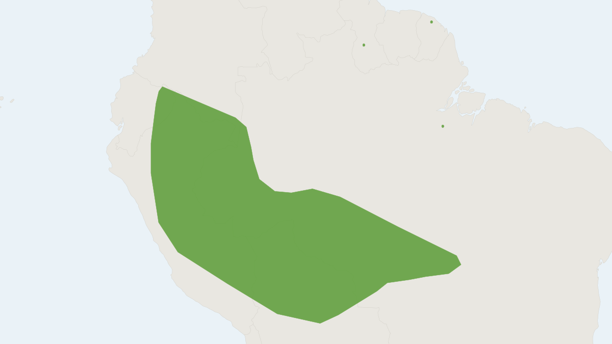 Range map of the Incan Broad-nosed Bat (Platyrrhinus incarum)