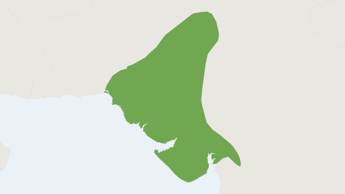 Range map of the Indian Hedgehog (Paraechinus micropus)