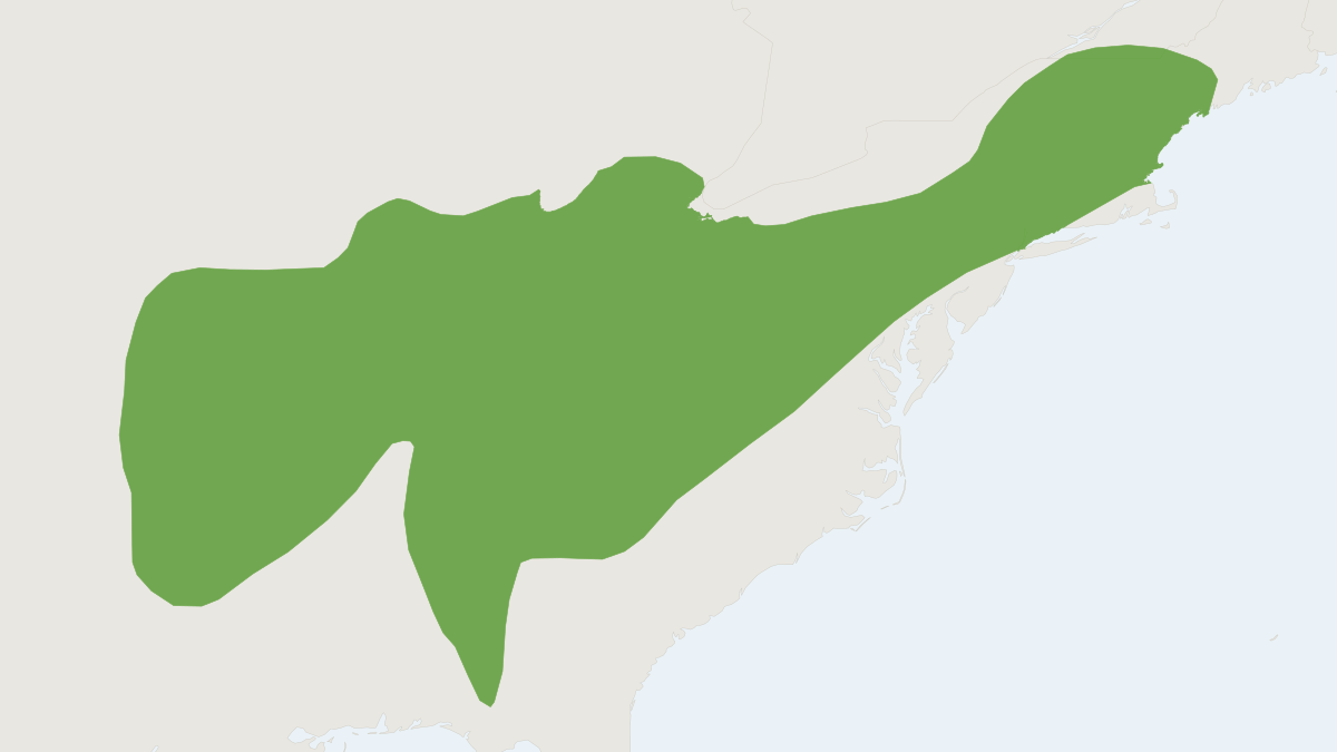 Range map of the Indiana Bat (Myotis sodalis)