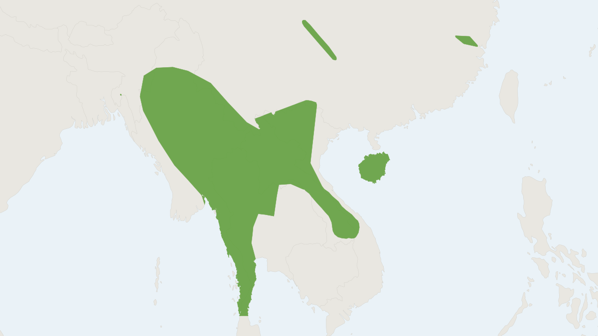 Range map of the Indochinese Flying Squirrel (Hylopetes phayrei)