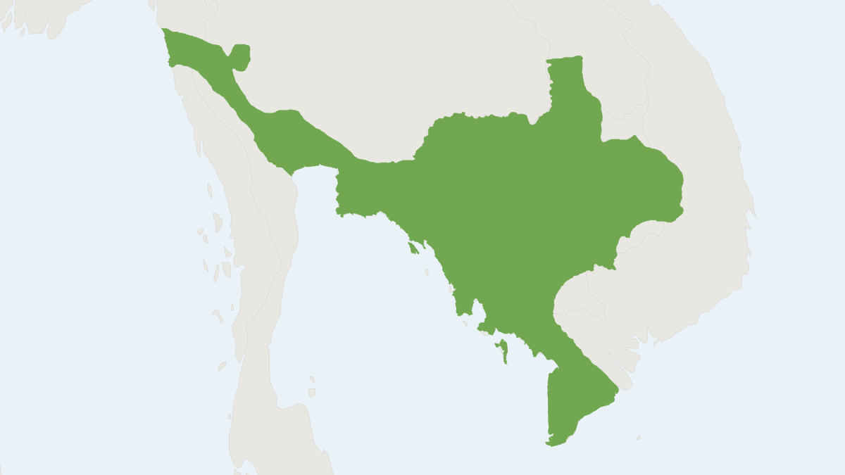 Range map of the Indochinese Silvered Langur (Trachypithecus germaini)