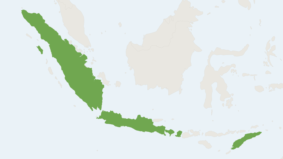 Range map of the Indonesian Short-nosed Fruit Bat (Cynopterus titthaecheilus)