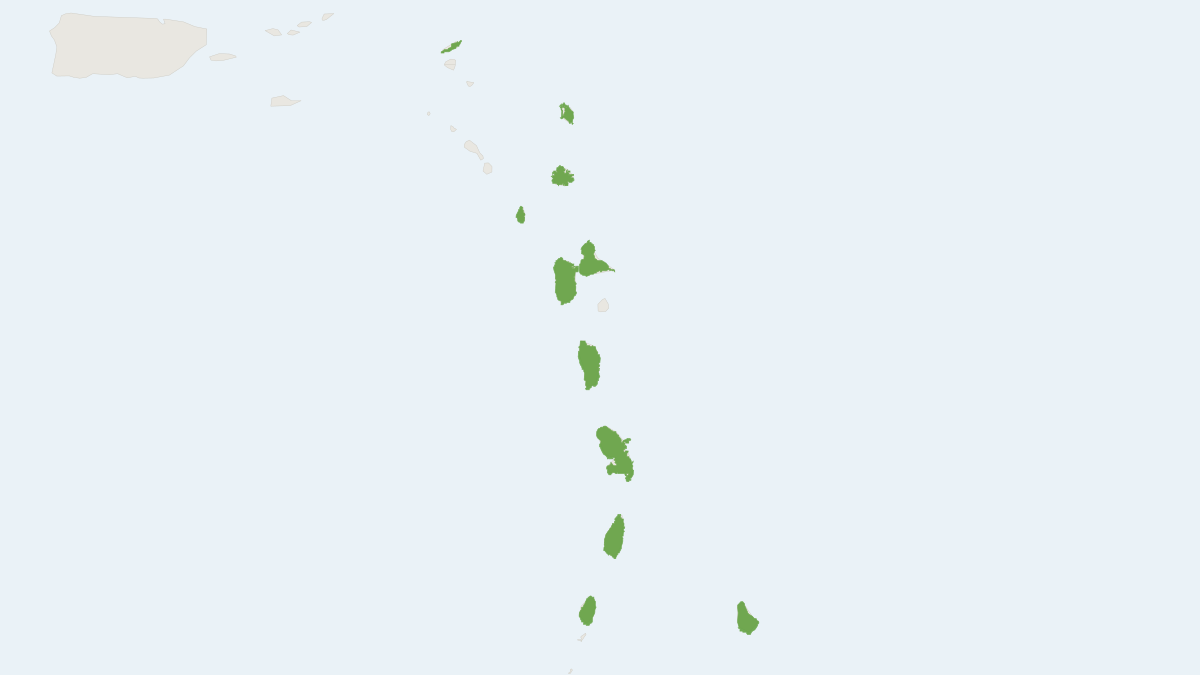 Range map of the Insular Single-leaf Bat (Monophyllus plethodon)