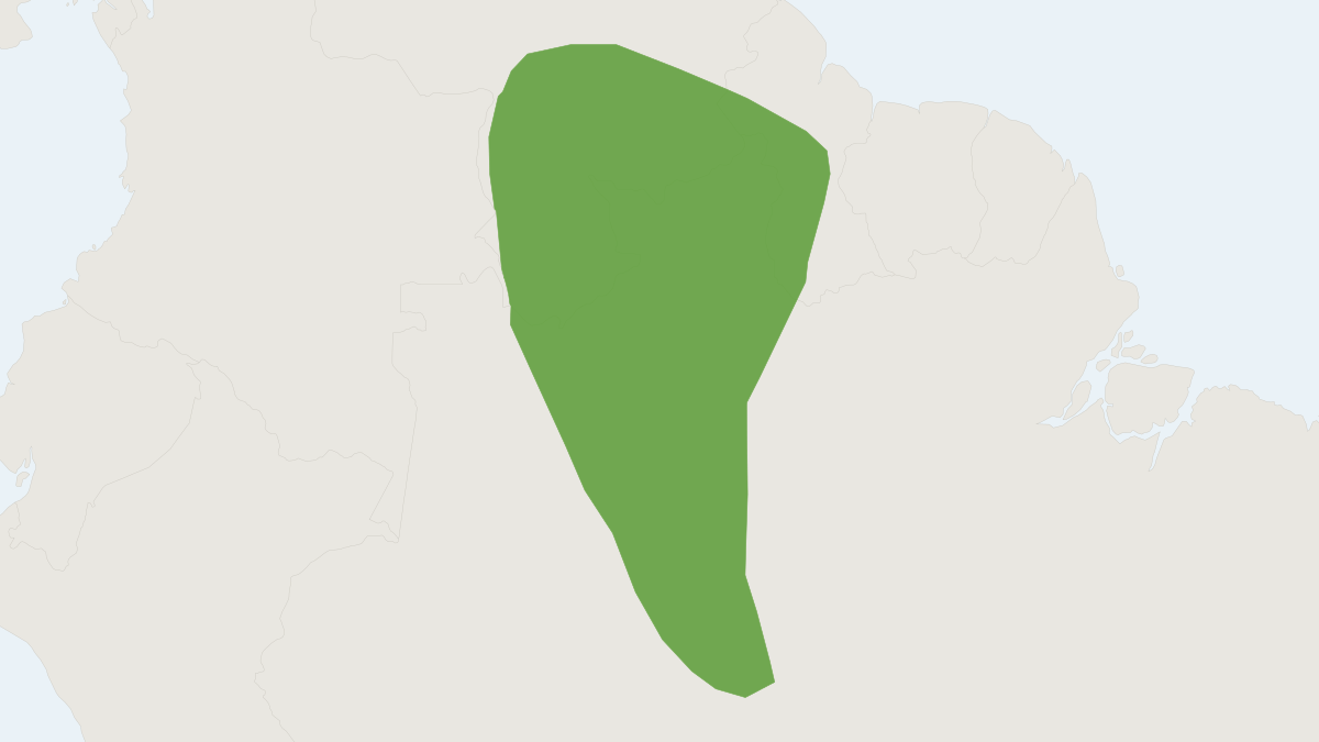 Range map of the Isabelle's Ghost Bat (Diclidurus isabella)