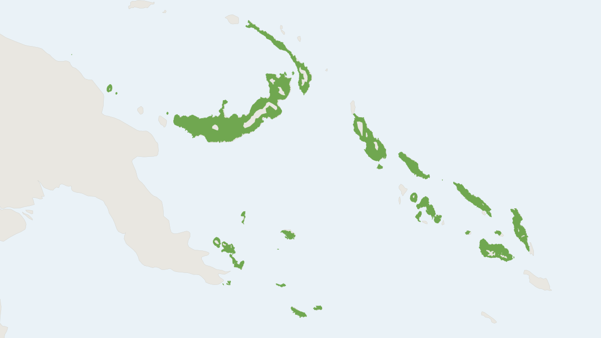 Range map of the Island Tube-nosed Bat (Nyctimene major)