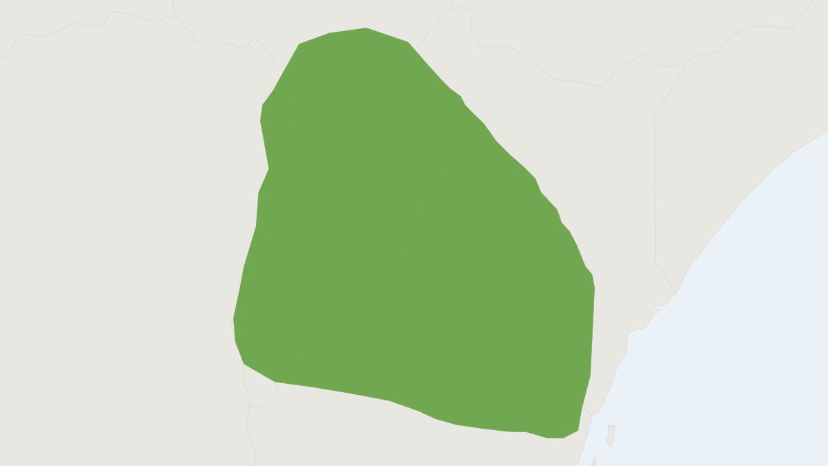 Range map of the Jackson's Shrew (Crocidura jacksoni)