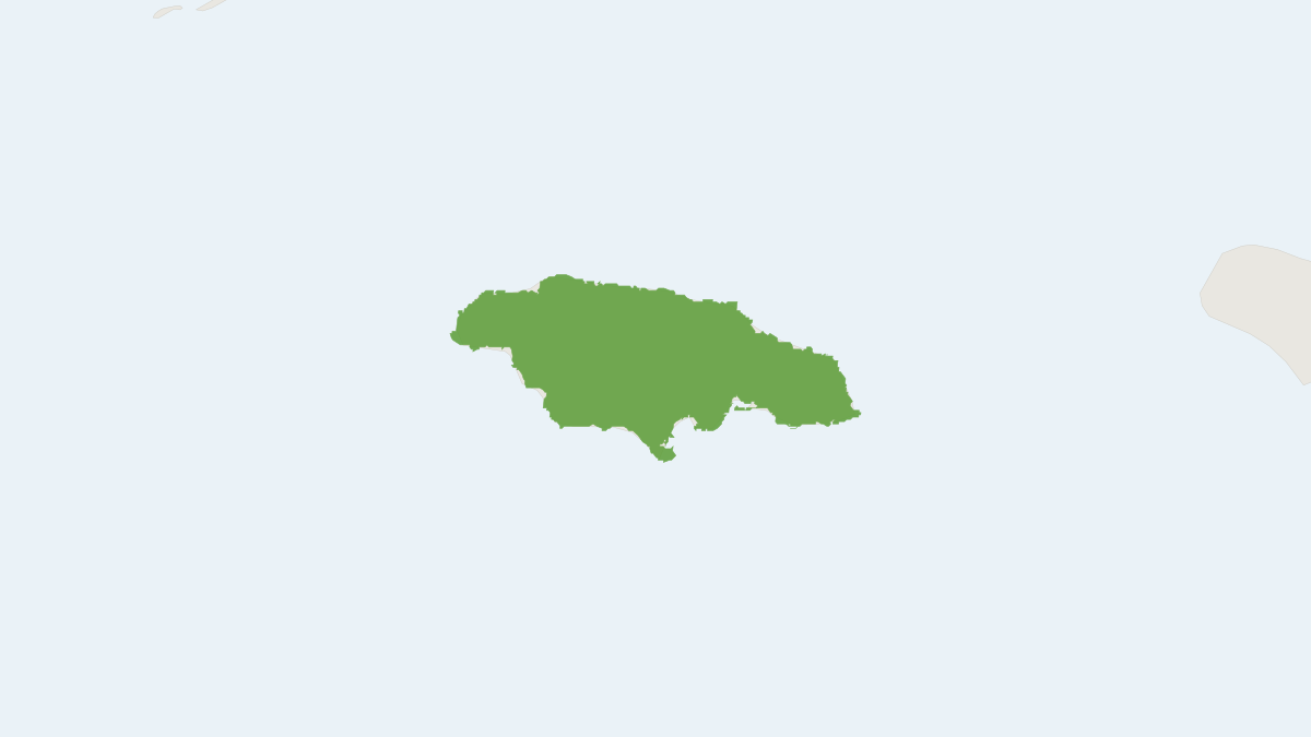 Range map of the Jamaican Fig-eating Bat (Ariteus flavescens) covering Jamaica