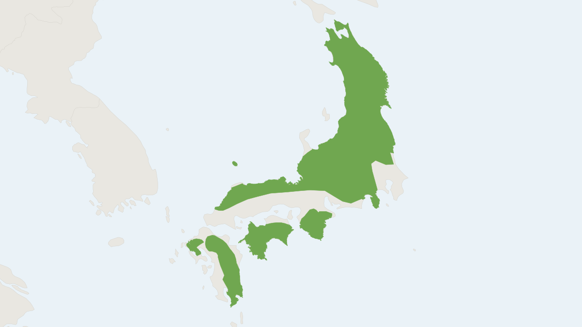 Range map of the Japanese Dormouse (Glirulus japonicus)