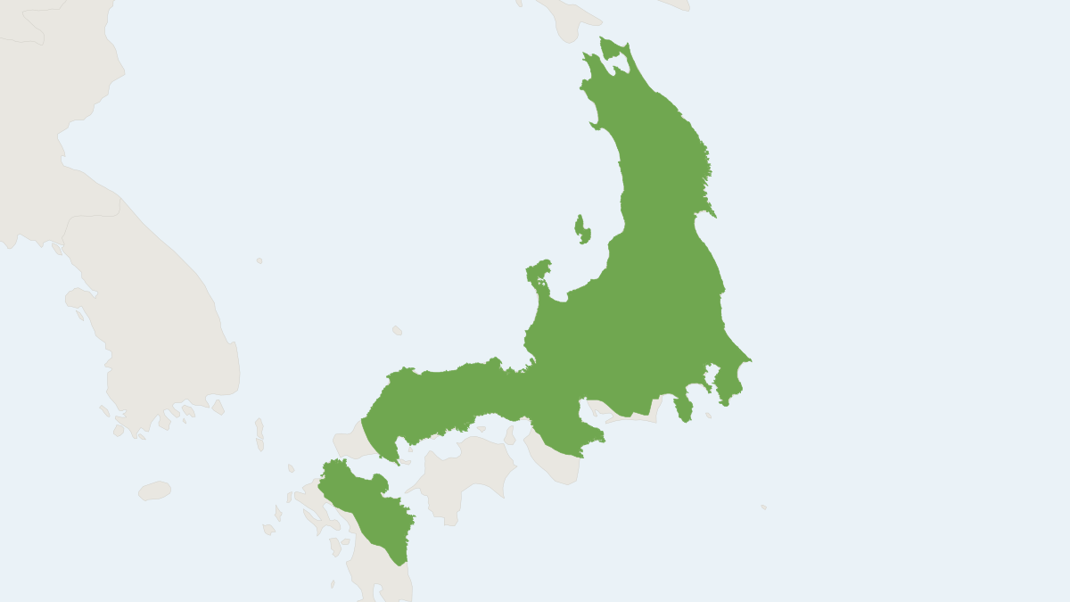 Range map of the Japanese Grass Vole (Alexandromys montebelli)