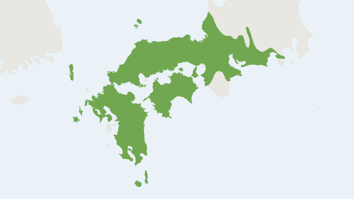 Range map of the Japanese Mole (Mogera wogura)