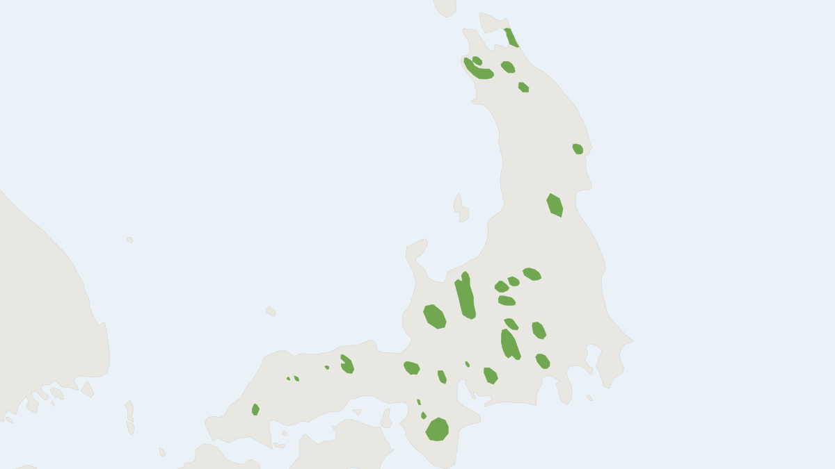 Range map of the Japanese Mountain Mole (Euroscaptor mizura)