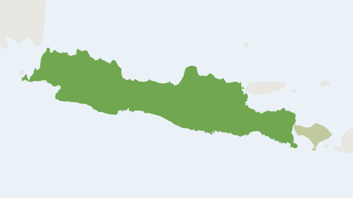 Range map of the Javan Chevrotain (Tragulus javanicus)