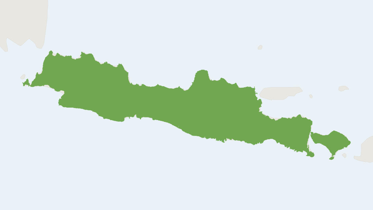 Range map of the Javan Ferret Badger (Melogale orientalis)