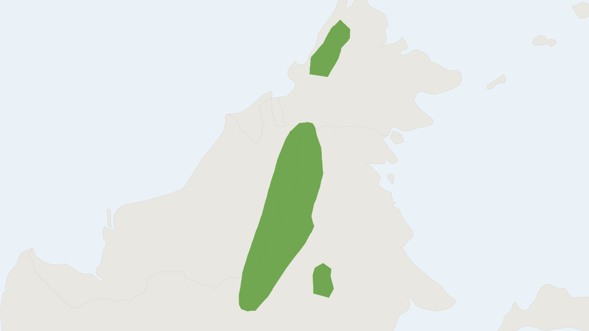 Range map of the Jentink's Squirrel (Sundasciurus jentinki)