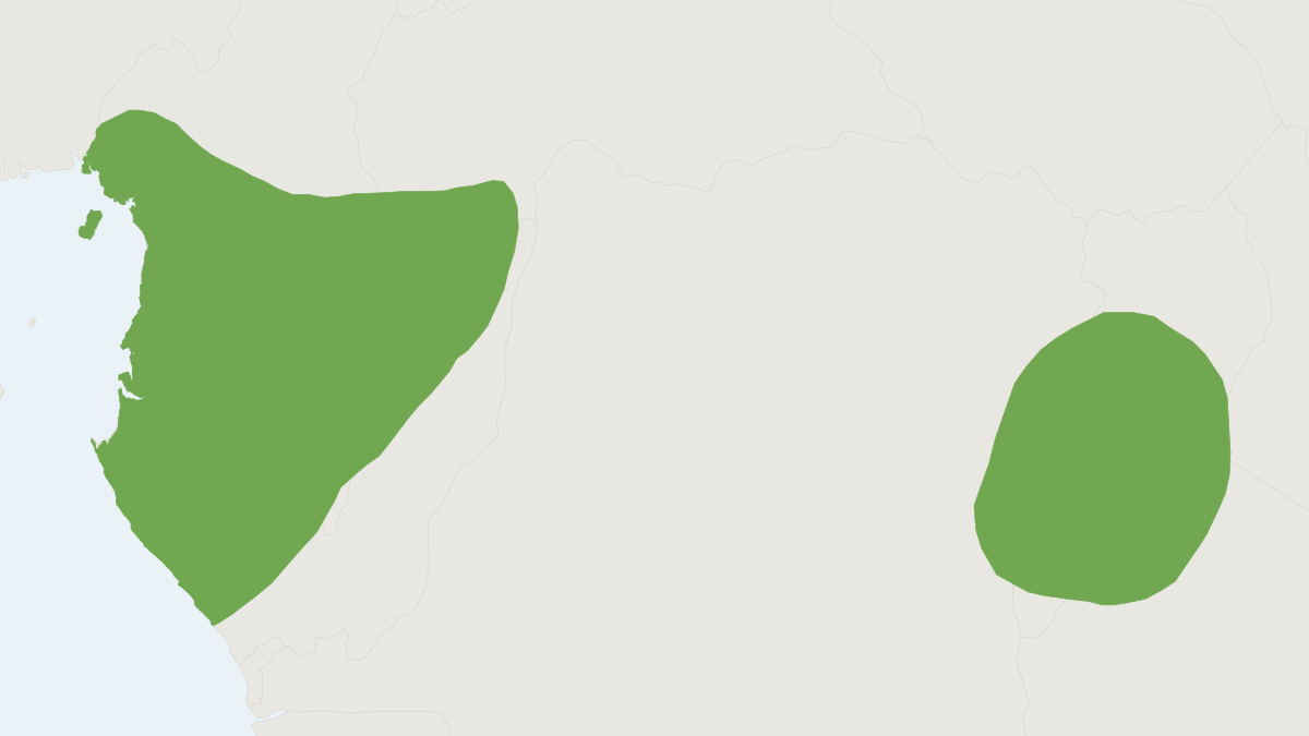 Range map of the Johnston's Forest Shrew (Sylvisorex johnstoni)