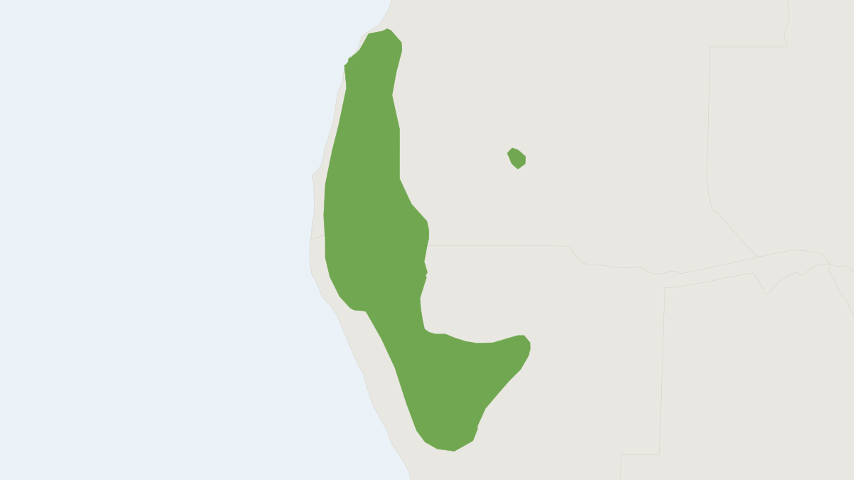Range map of the Kaokoveld Slender Mongoose (Herpestes flavescens)