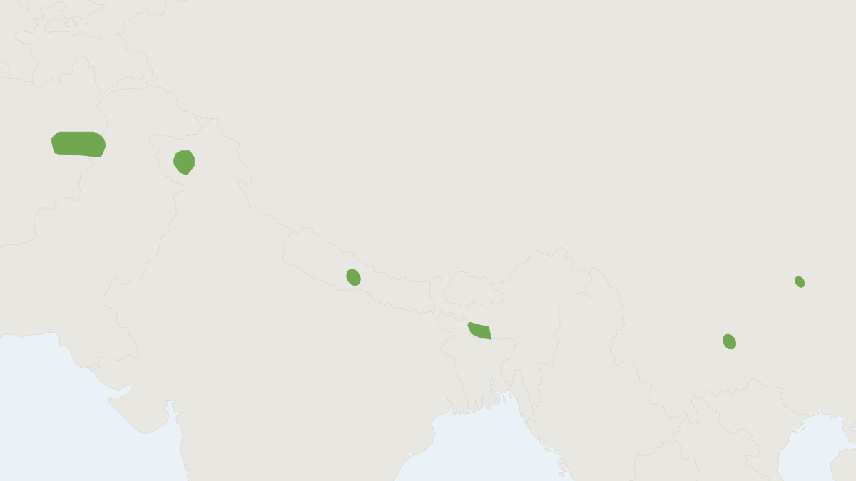 Range map of the Kashmir Cave Bat (Myotis longipes)
