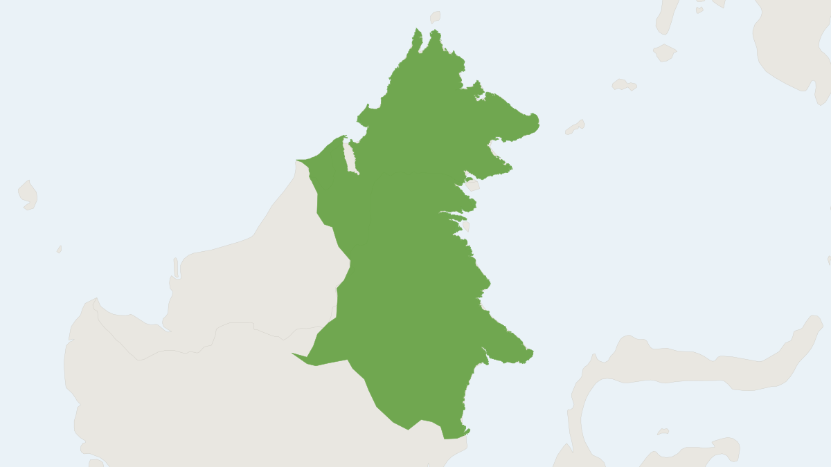 Range map of the Kayan Slow Loris (Nycticebus kayan)