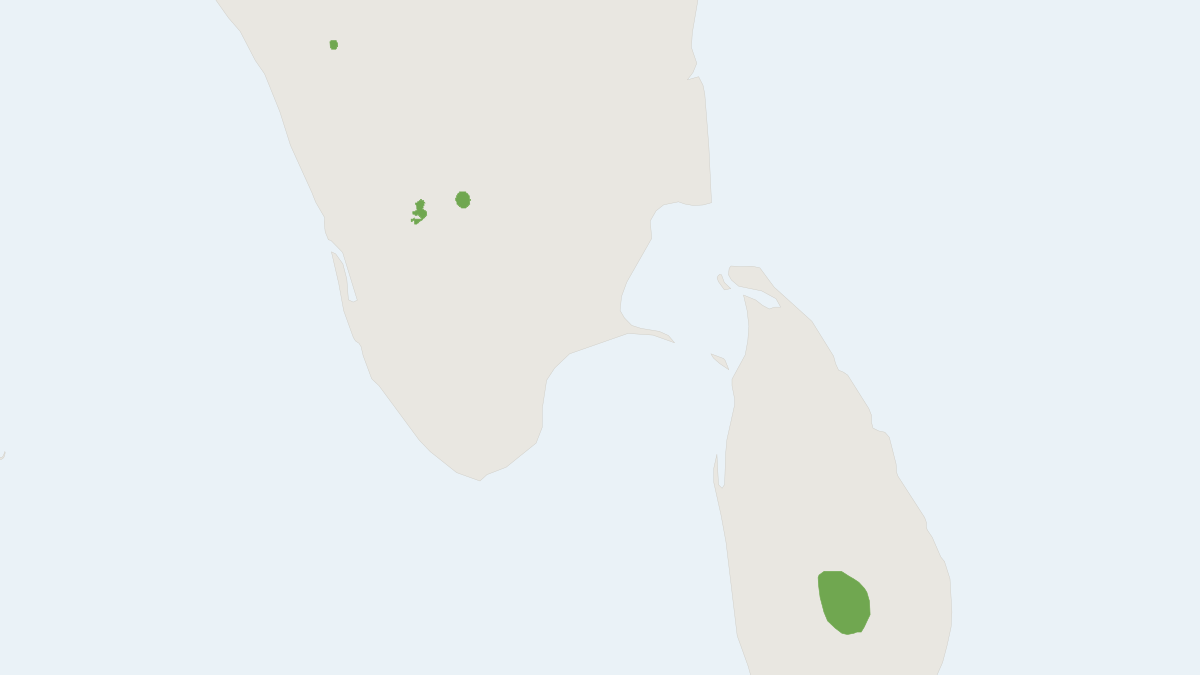 Range map of the Kelaart's Long-clawed Shrew (Feroculus feroculus)