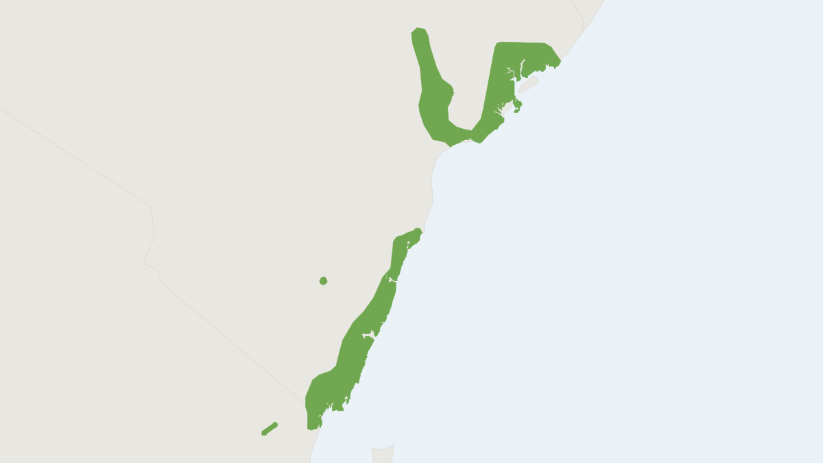 Range map of the Kenya Coast Galago (Paragalago cocos)