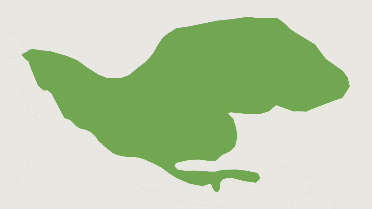 Range map of the Kiang (Equus kiang)