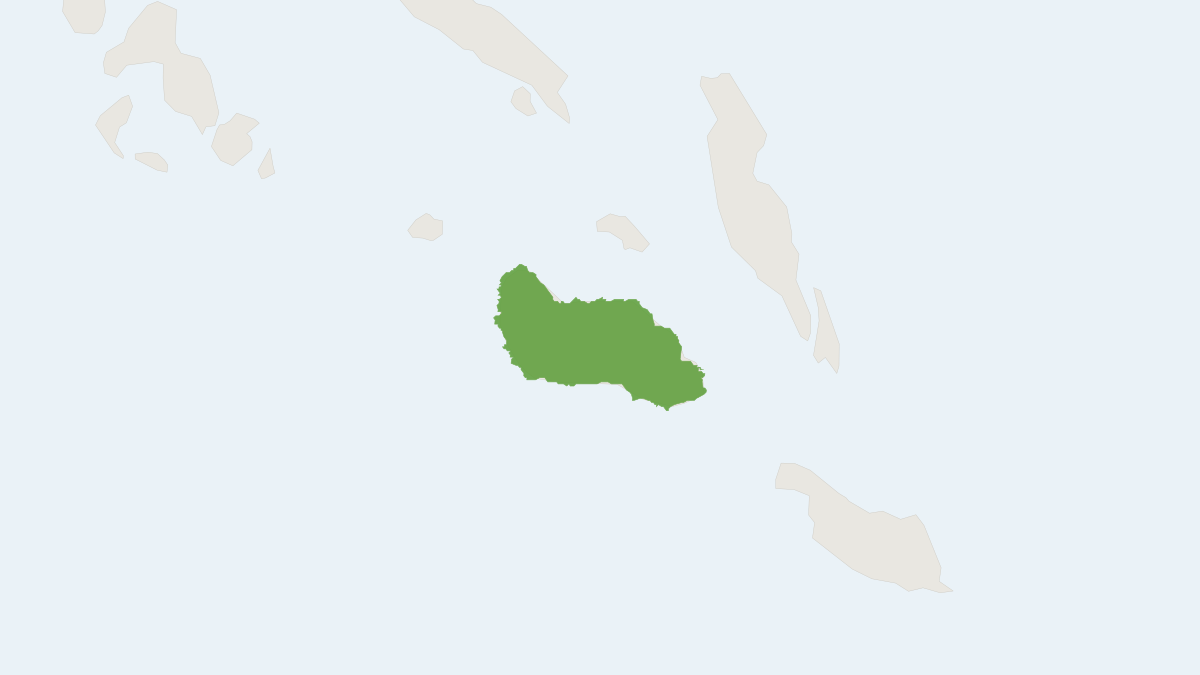 Range map of the King Rat (Uromys rex)