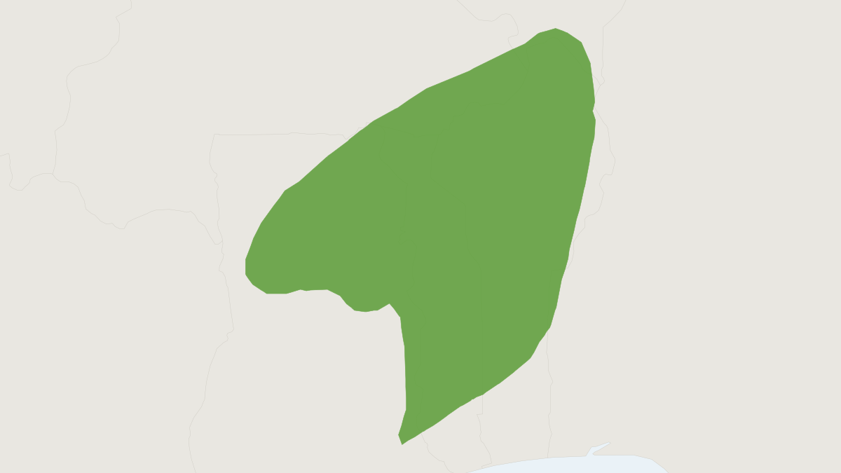 Range map of the Kintampo Rope Squirrel (Funisciurus substriatus)
