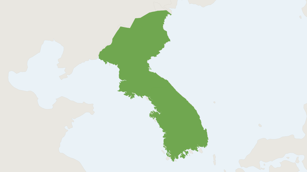 Range map of the Korean Hare (Lepus coreanus)