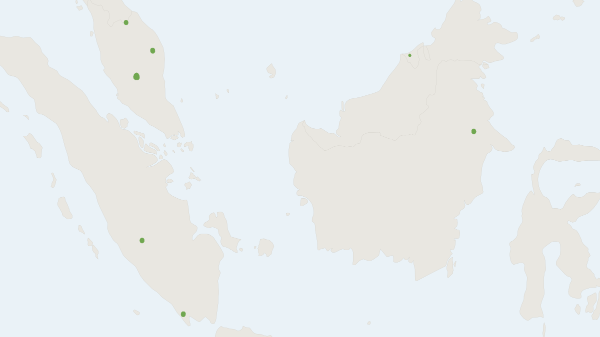 Range map of the Krau Woolly Bat (Kerivoula krauensis)