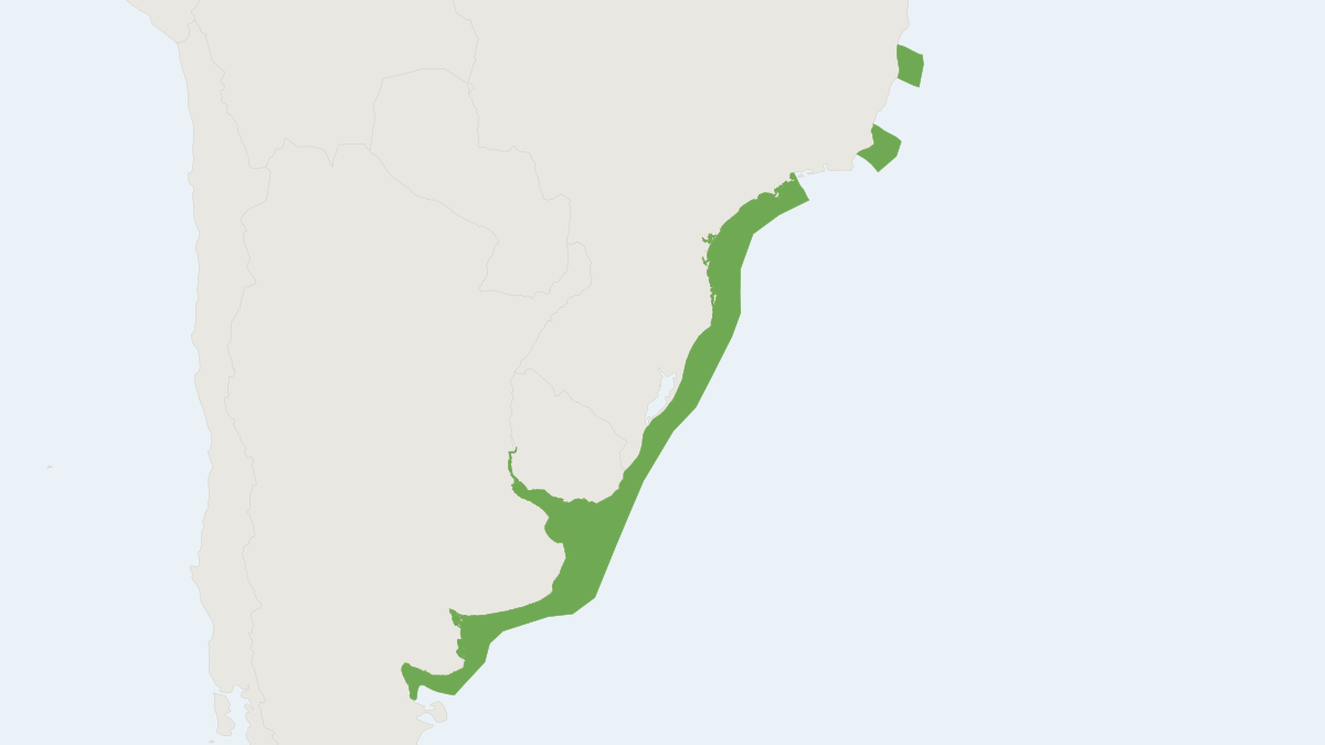 Range map of the La Plata River Dolphin (Pontoporia blainvillei)