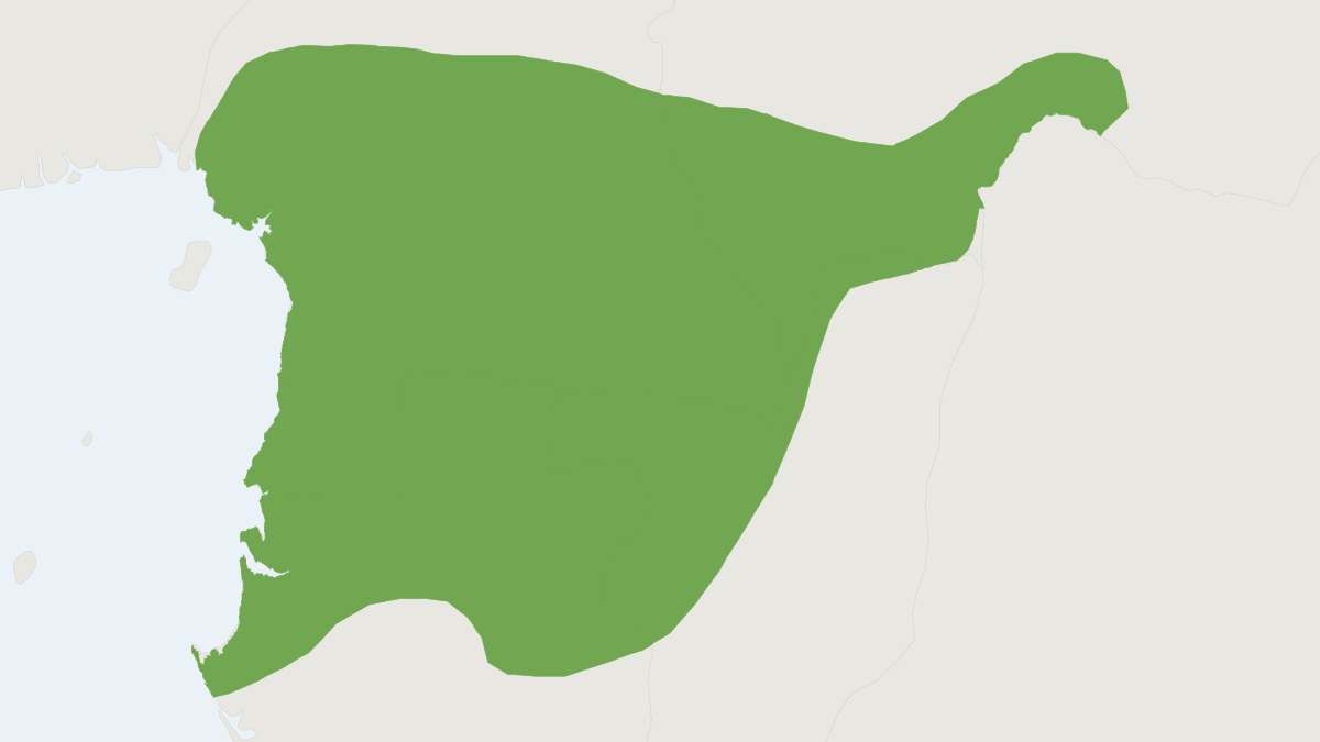 Range map of the Lady Burton's Rope Squirrel (Funisciurus isabella)