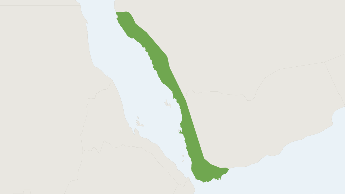 Range map of the Large Aden Gerbil (Gerbillus poecilops)