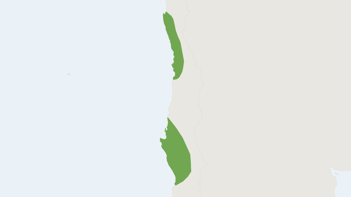 Range map of the Large Long-clawed Mouse (Chelemys megalonyx) covering Argentina and Chile