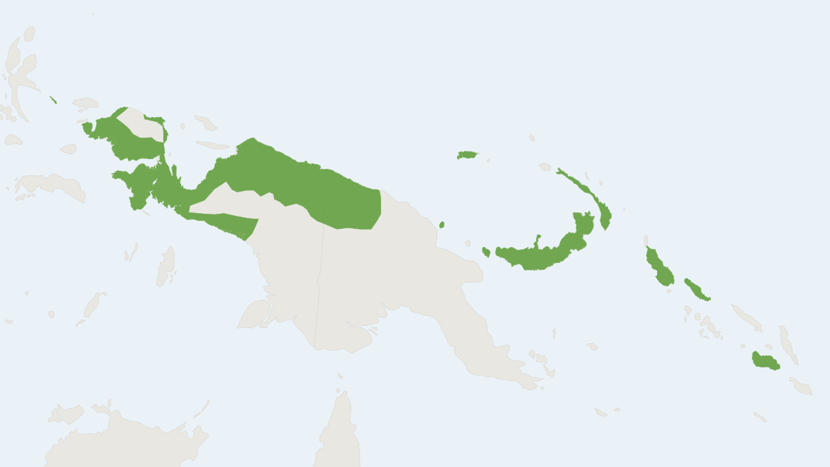 Range map of the Large Spiny Rat (Rattus praetor)