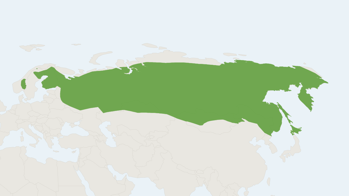 Range map of the Least Shrew (Sorex minutissimus)
