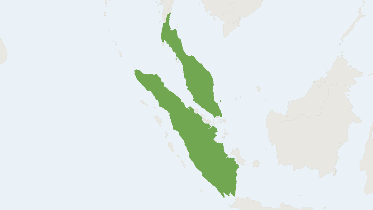 Range map of the Lesser Bicoloured Leafnosed Bat (Hipposideros atrox)