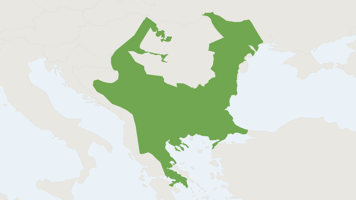 Range map of the Lesser Blind Mole Rat (Nannospalax leucodon)