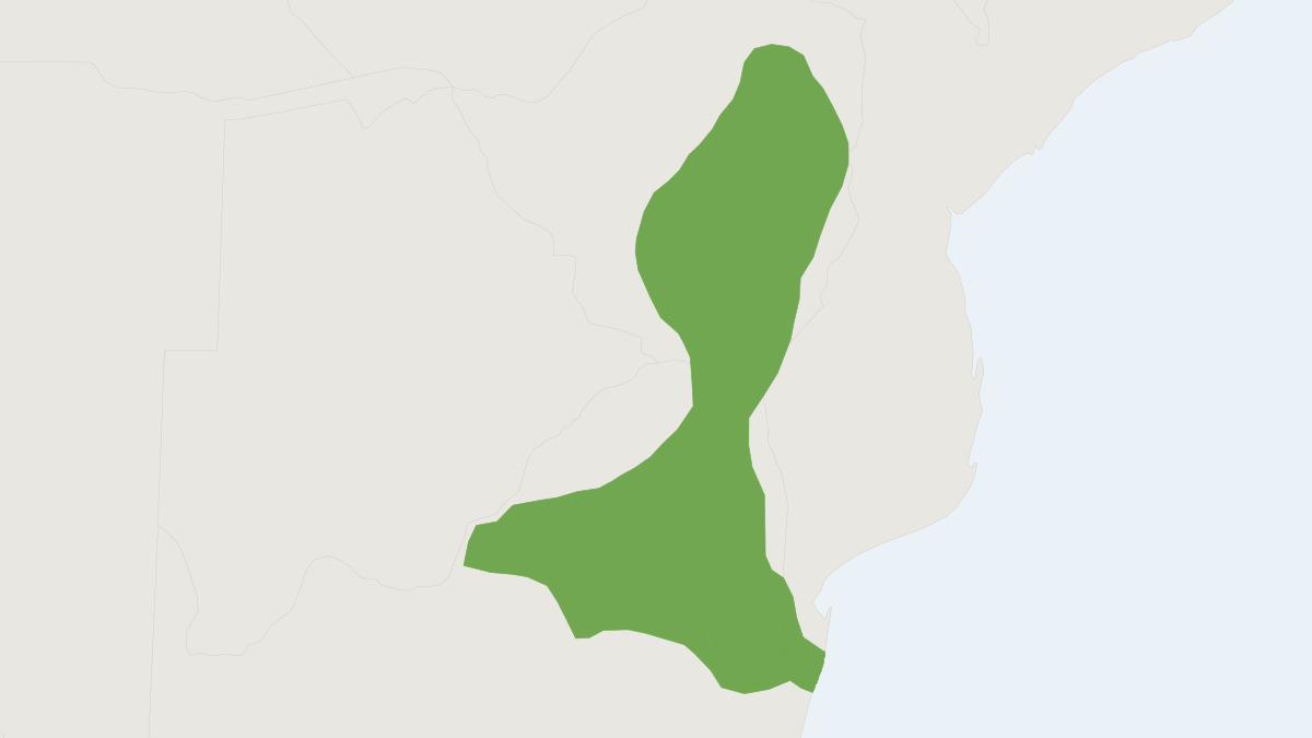 Range map of the Lesser Grey-brown White-toothed Shrew (Crocidura silacea)