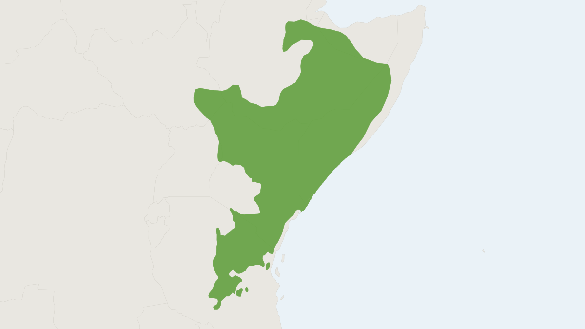 Range map of the Lesser Kudu (Tragelaphus imberbis)