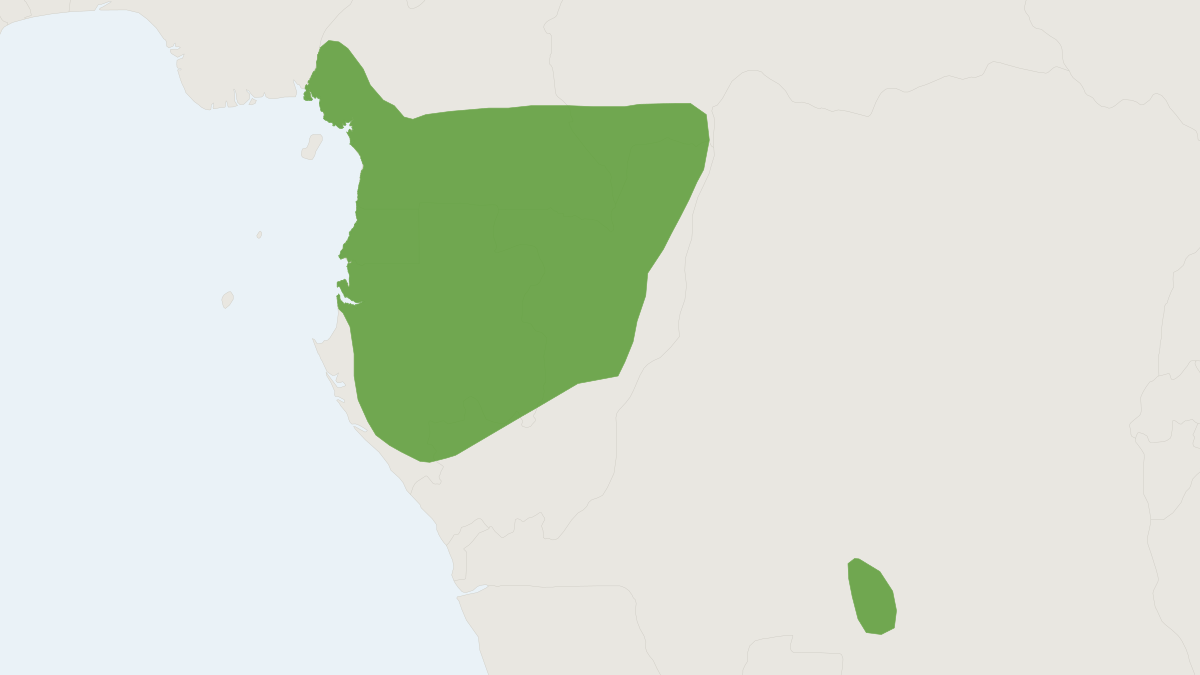Range map of the Lesser Large-headed Shrew (Paracrocidura schoutedeni)