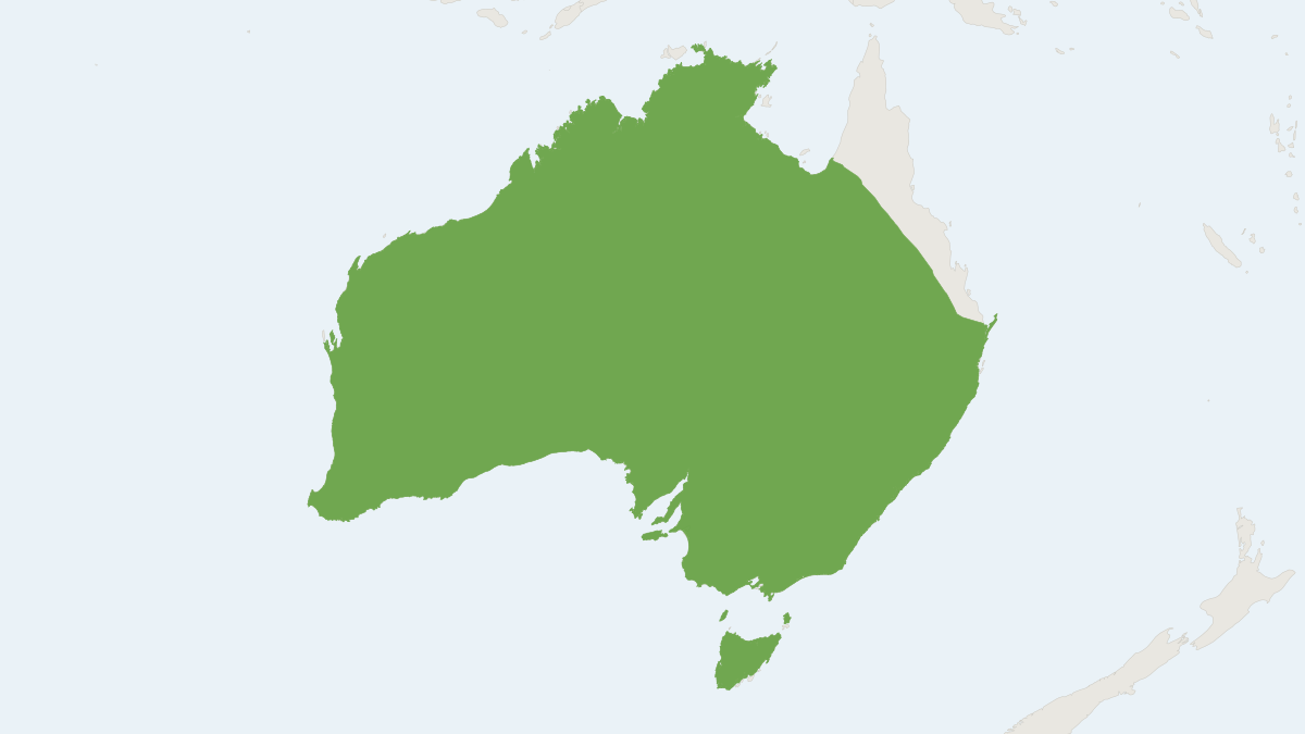 Range map of the Lesser Long-eared Bat (Nyctophilus geoffroyi)