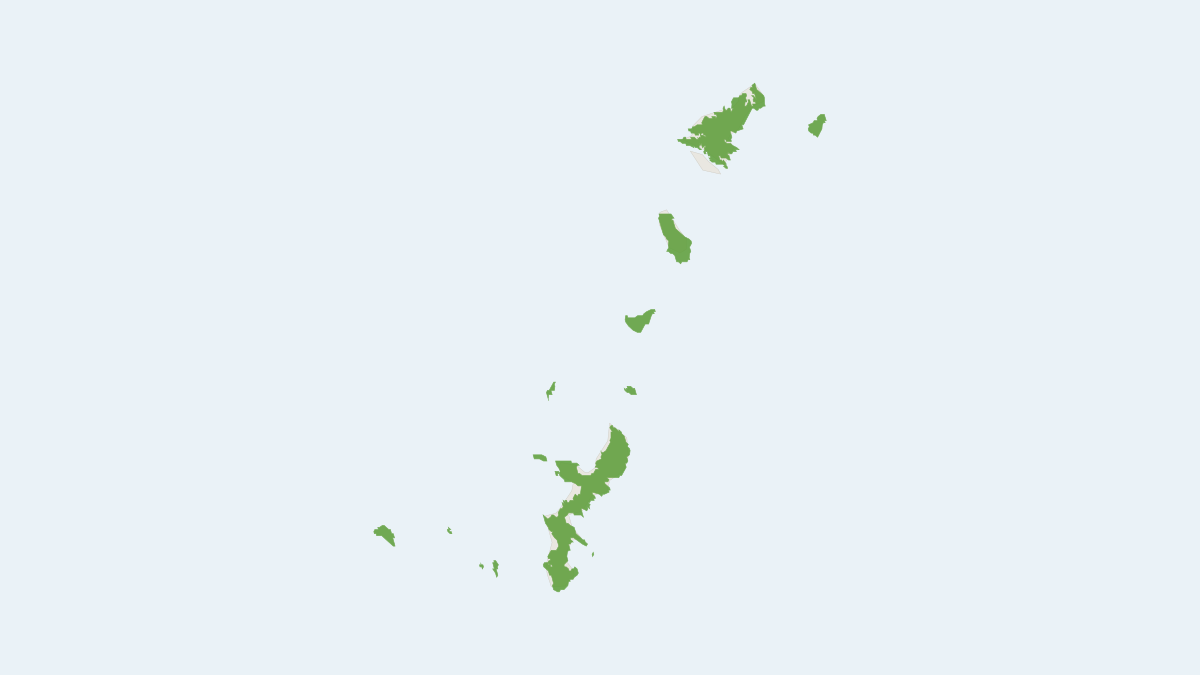 Range map of the Lesser Ryukyu Shrew (Crocidura watasei)