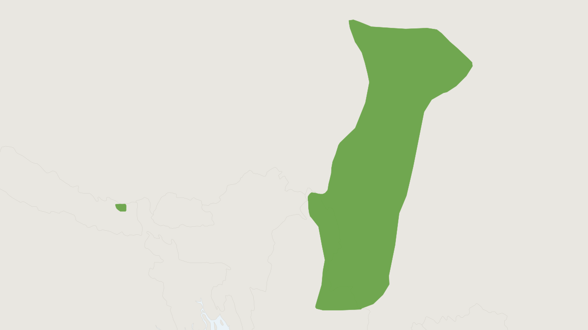 Range map of the Lesser Stripe-backed Shrew (Sorex bedfordiae)