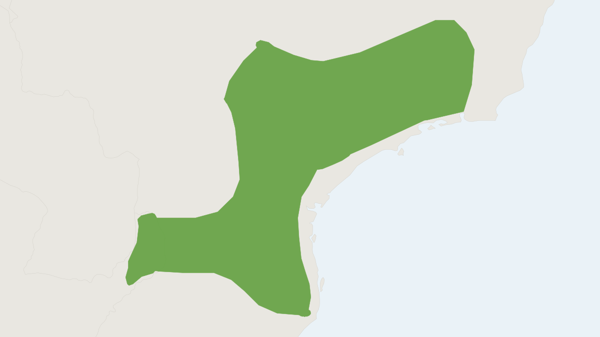 Range map of the Lesser Wilfred's Mouse (Juliomys pictipes)