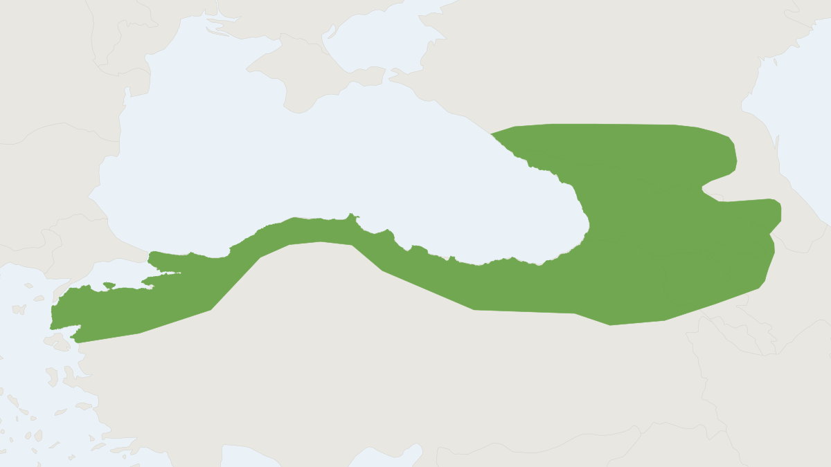 Range map of the Levant Mole (Talpa levantis)