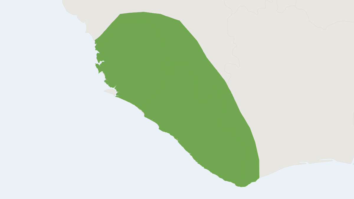 Range map of the Liberian Forest Hybomys (Hybomys planifrons)